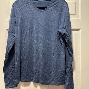 lululemon athletica Heathered Blue Long Sleeve Tee